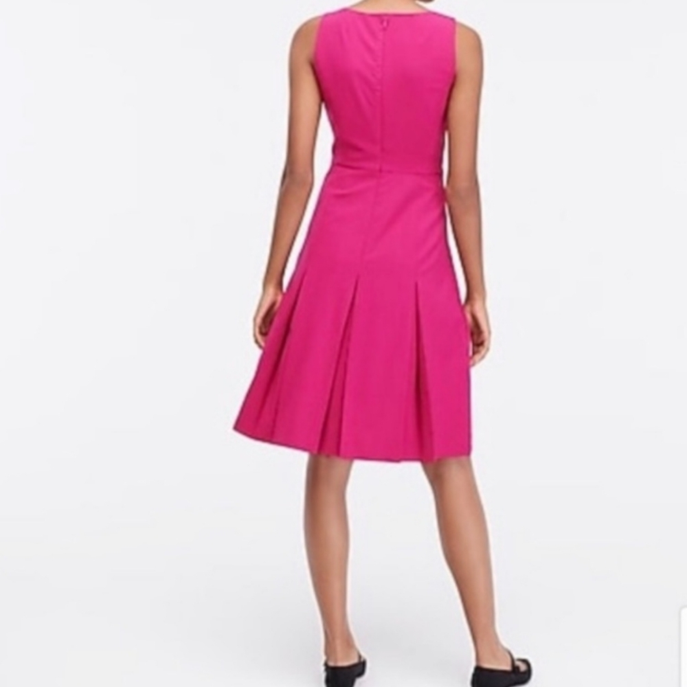 J. Crew Pleated Sleeveless A-Line Dress Two Way Stretch NWT Sz2 - Picture 2 of 9